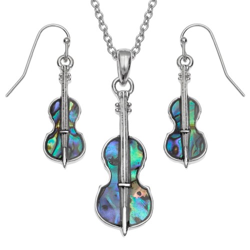 Cello paua muschel rhodiniert - cello,