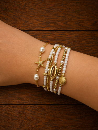 Boho strand bettelarmband set - boho,