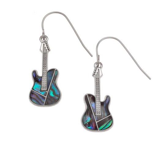 Ohrringe gitarre paua - gitarre,